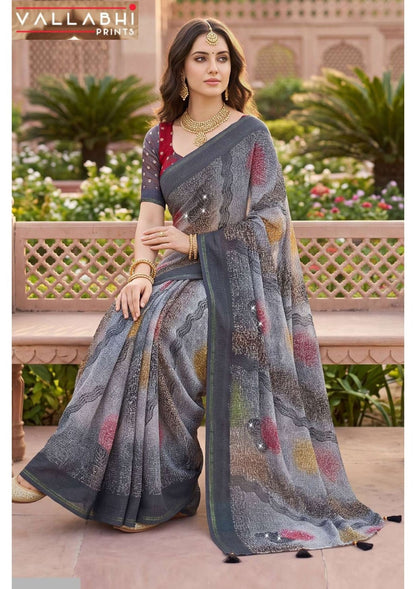 Aayushi Vol 4 Vallabhi Prints Moss Sarees Exporter India