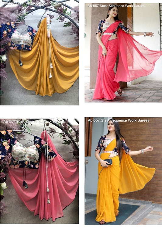 Ab-557 Stast Georgette Sarees Wholesaler India