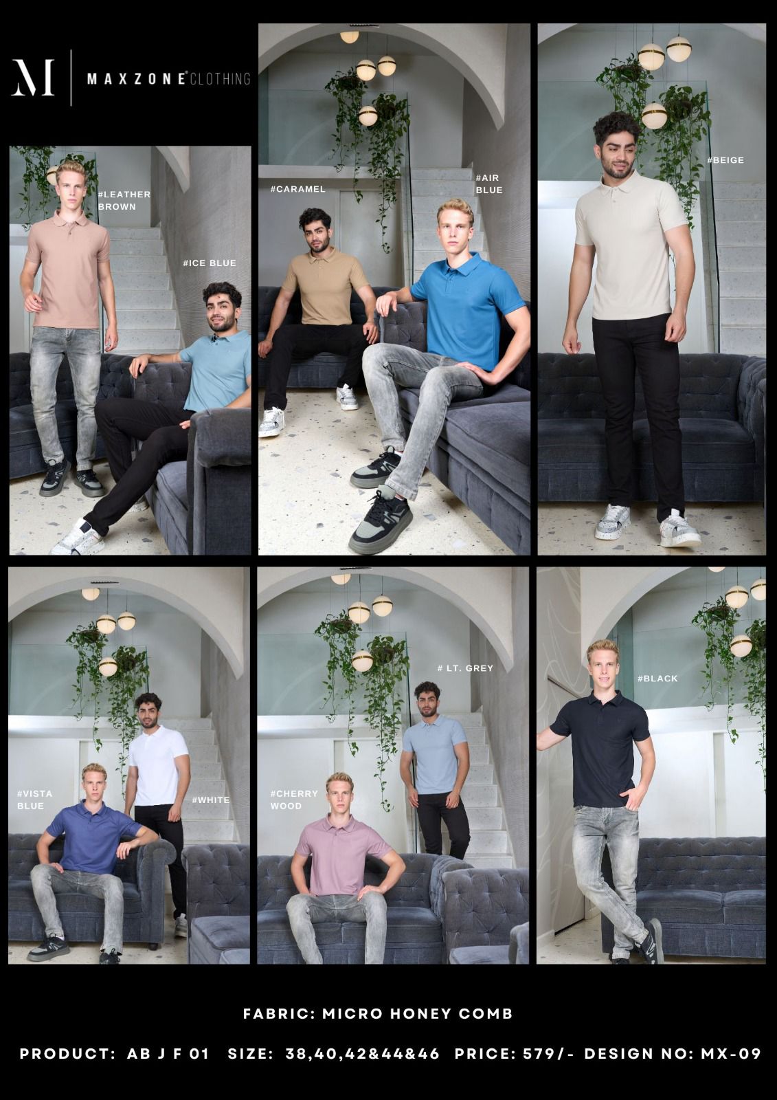 Ab J F 1 Maxzone Clothing Honey Comb Mens Tshirts Supplier India
