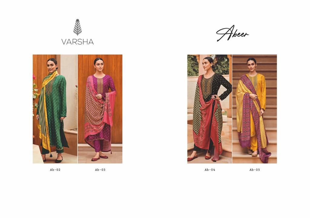 Abeer Varsha Fashions Russian Silk Pant Style Suits Exporter