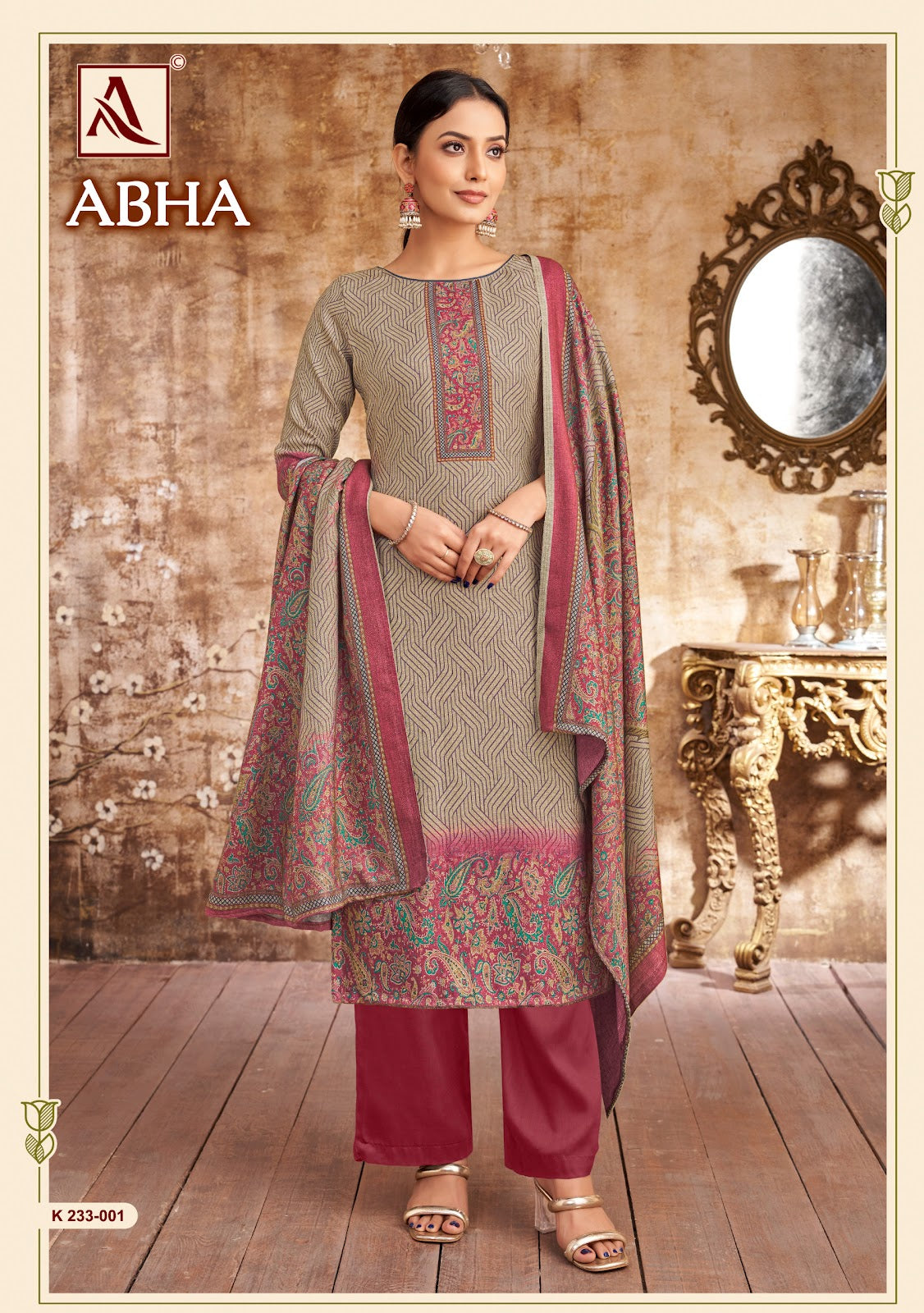 Abha Alok Viscose Pashmina Suits Supplier India