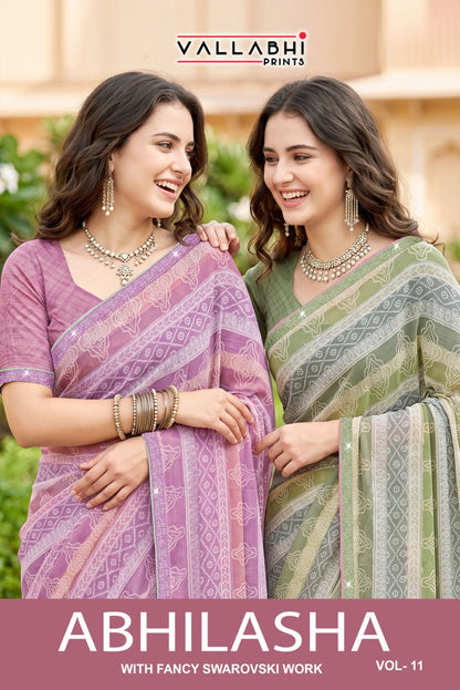 Abhilasha Vol 11 Vallabhi Prints Weightless Sarees Wholesale Price