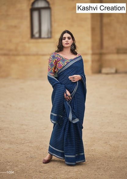 Abhilasha Vol 4 Kashvi Creation Linen Silk Sarees Supplier India