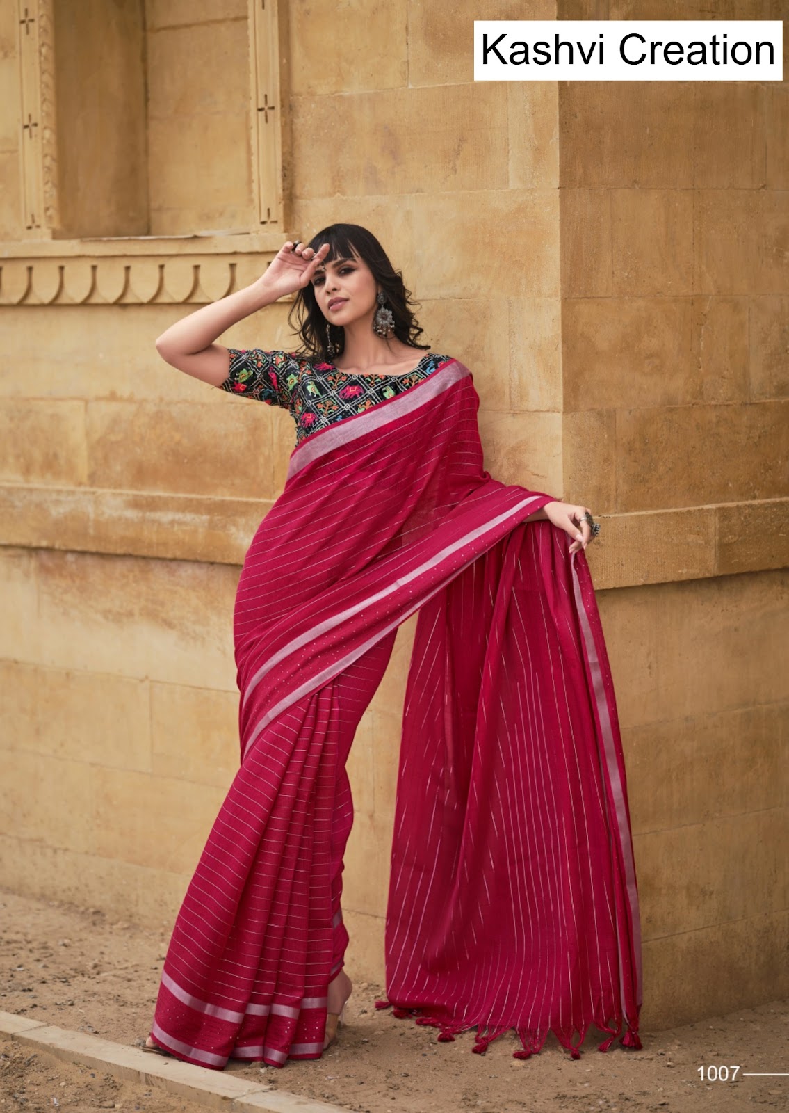 Abhilasha Vol 4 Kashvi Creation Linen Silk Sarees Supplier India