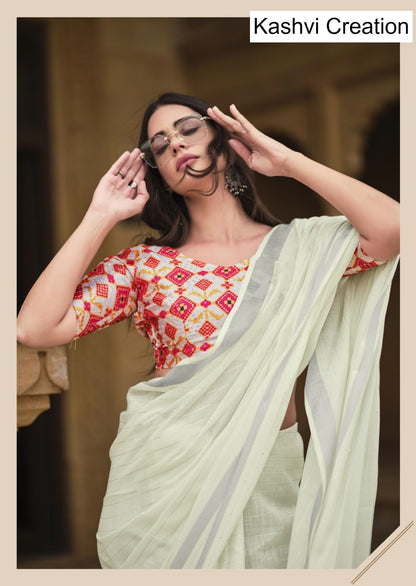 Abhilasha Vol 4 Kashvi Creation Linen Silk Sarees Supplier India