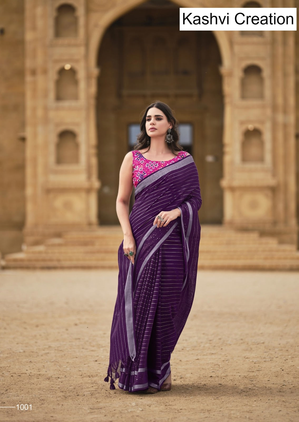 Abhilasha Vol 4 Kashvi Creation Linen Silk Sarees Supplier India