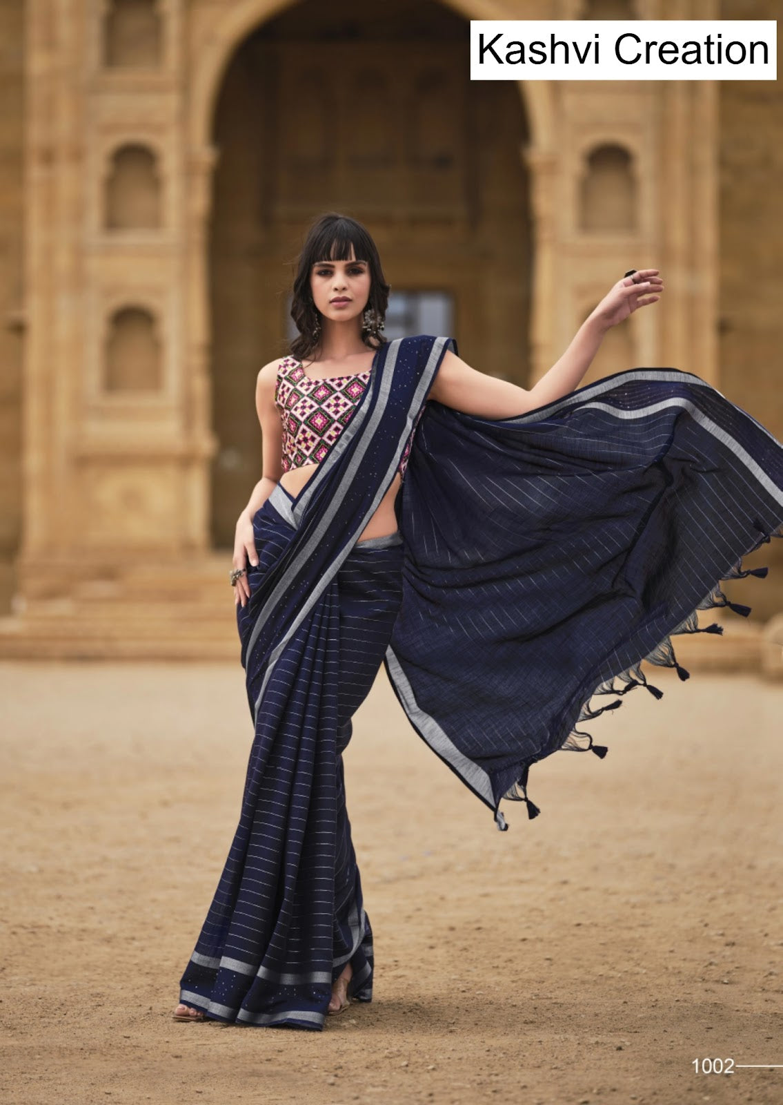 Abhilasha Vol 4 Kashvi Creation Linen Silk Sarees Supplier India