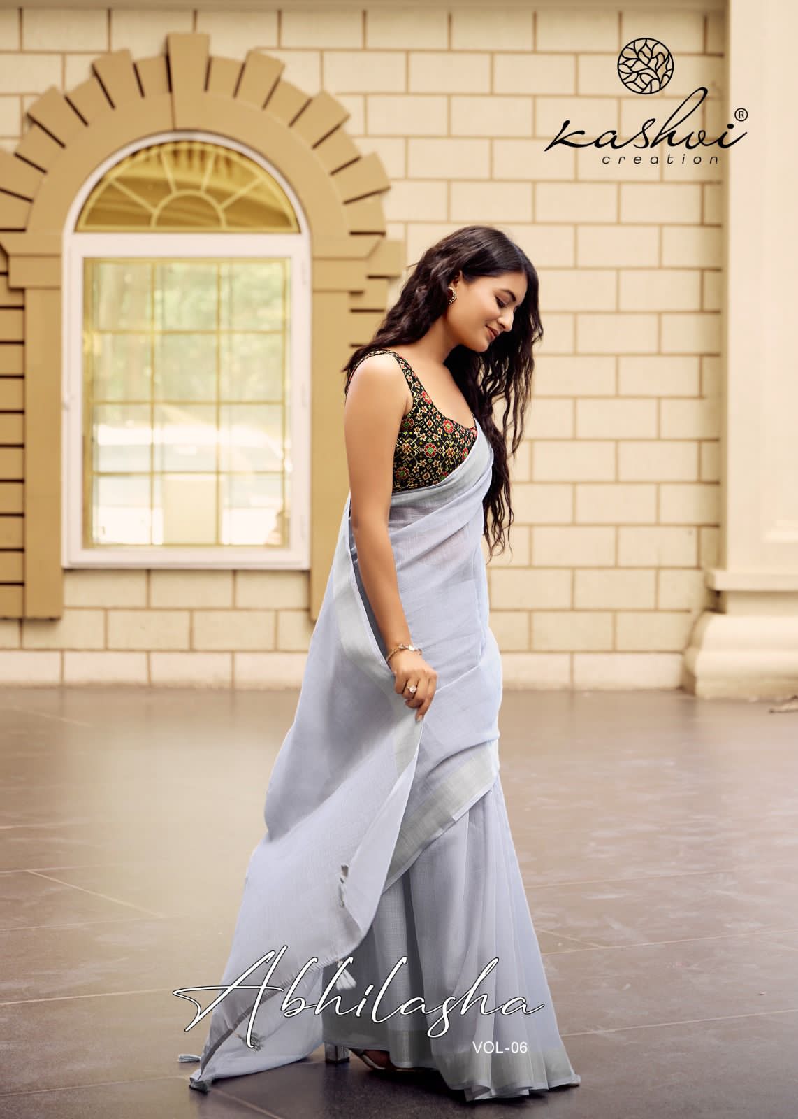 Abhilasha Vol 6 Kashvi Creation Linen Sarees Supplier