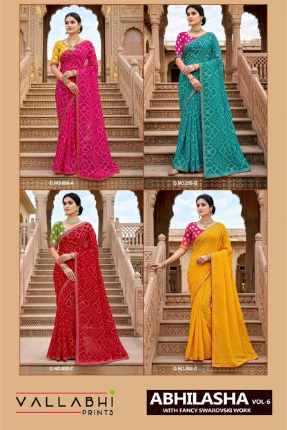 Abhilasha Vol 6 Vallabhi Prints Georgette Sarees Wholesale Price