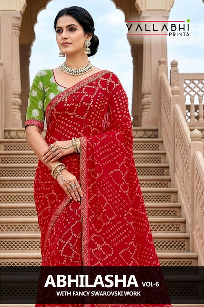 Abhilasha Vol 6 Vallabhi Prints Georgette Sarees Wholesale Price