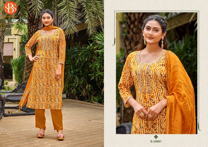 Abhirathi Sbs Rayon Readymade Pant Style Suits Wholesaler India