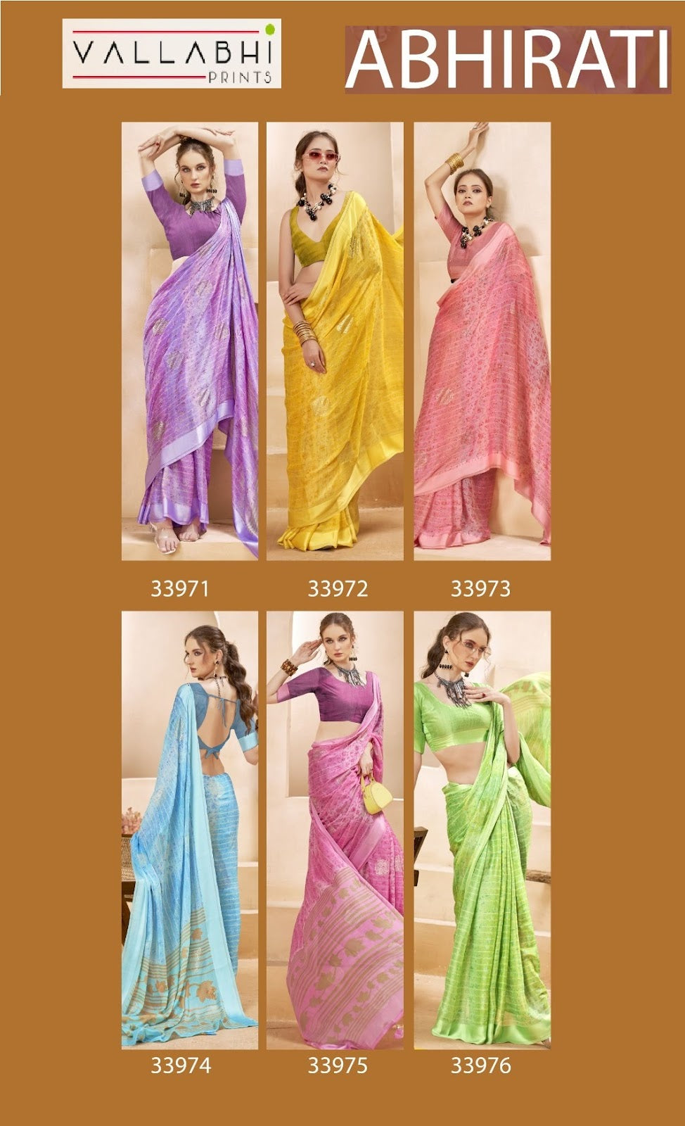 Abhirati Vallabhi Prints Chiffon Sarees Wholesaler Ahmedabad