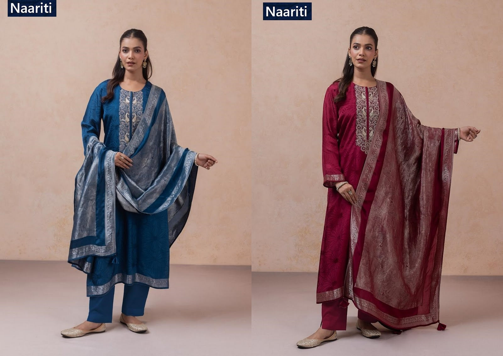 Abhirya 2764 Naariti Silk Jacquard Pant Style Suits Wholesale