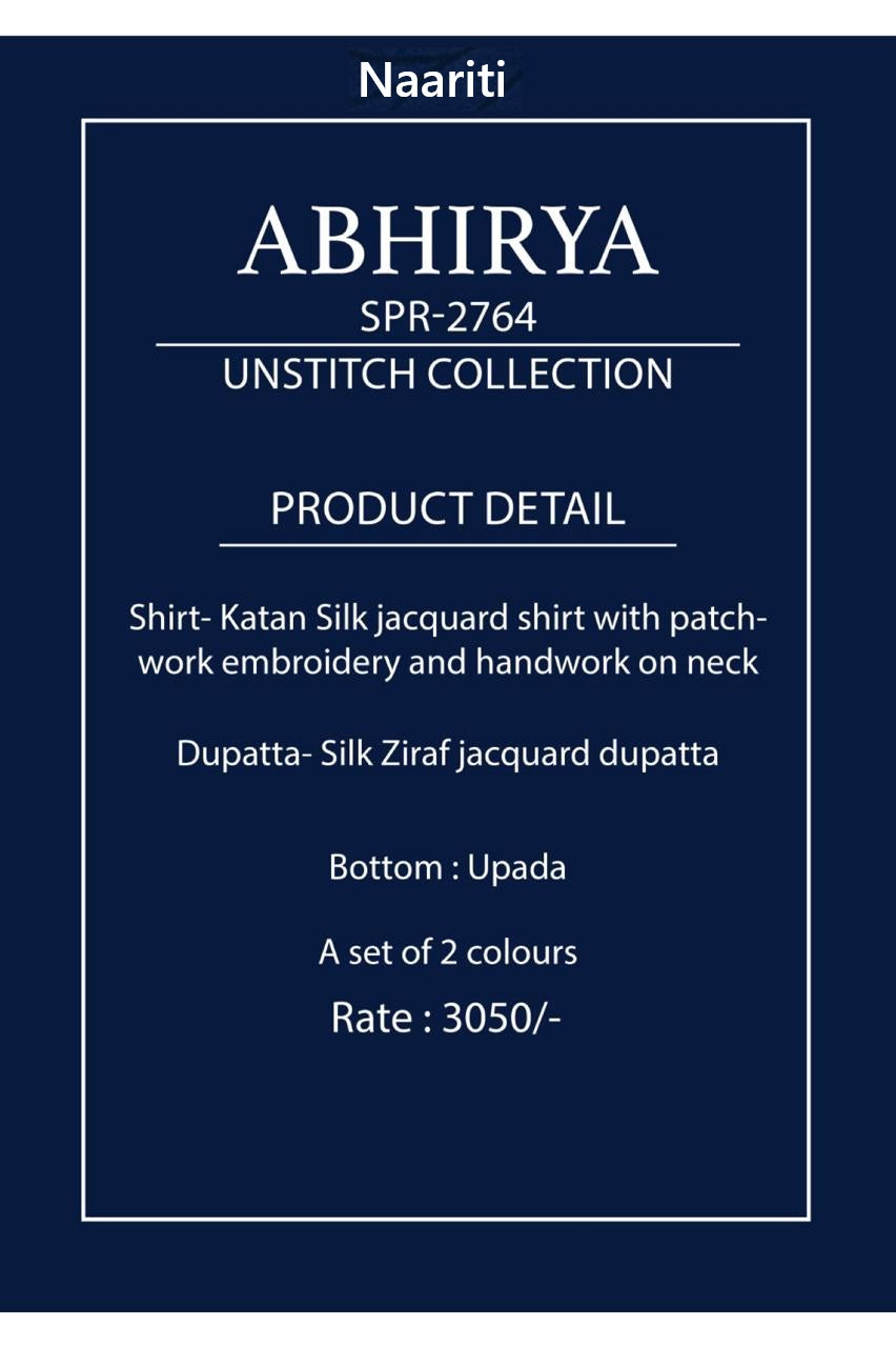 Abhirya 2764 Naariti Silk Jacquard Pant Style Suits Wholesale