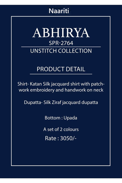 Abhirya 2764 Naariti Silk Jacquard Pant Style Suits Wholesale