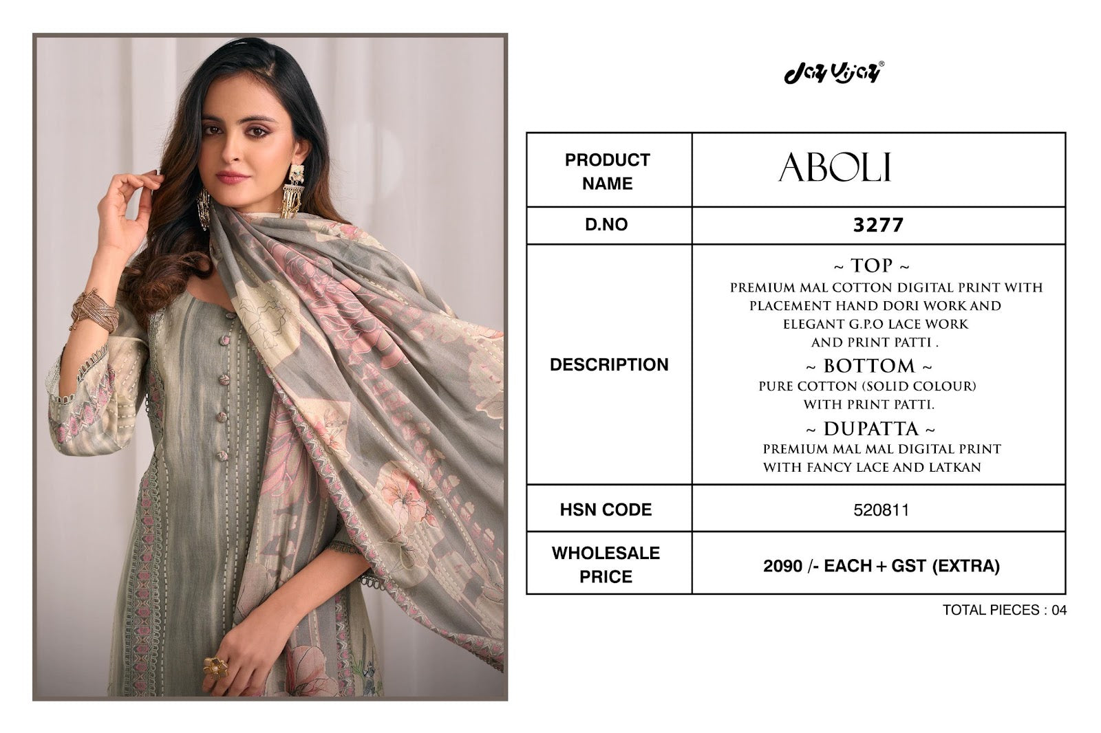 Aboli Jay Vijay Mal Cotton Pant Style Suits Exporter