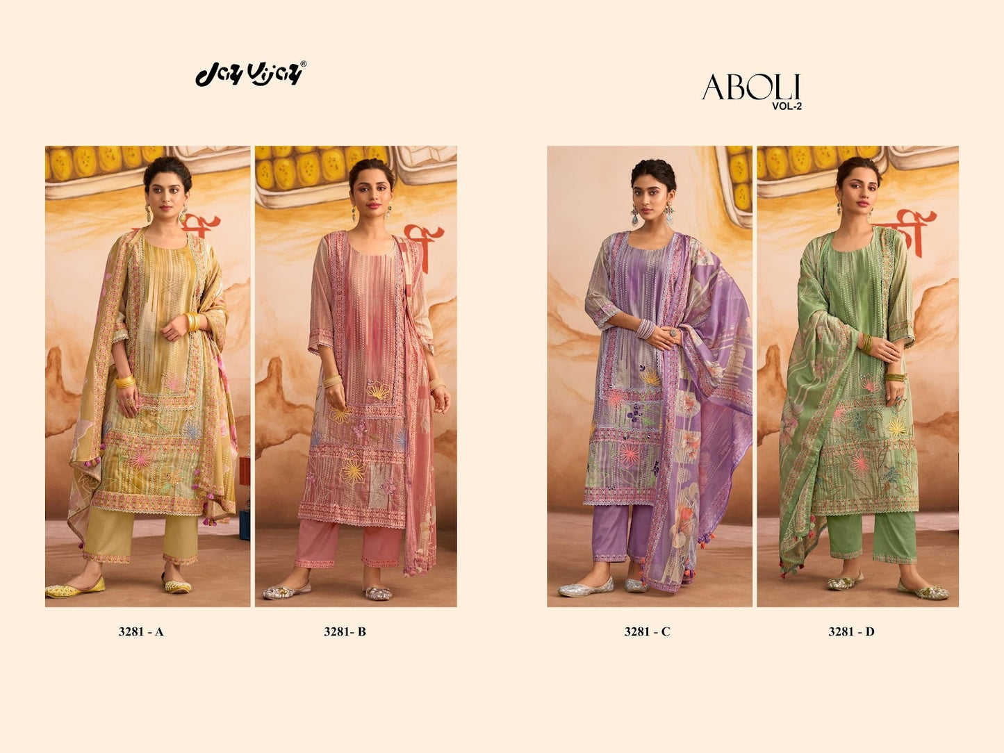 Aboli Vol 2 Jay Vijay Mal Cotton Pant Style Suits Wholesale Rate