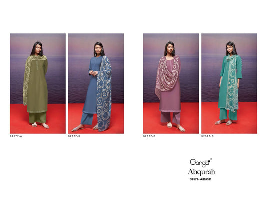 Abqurah 2577 Ganga Cotton Silk Plazzo Style Suits Wholesaler