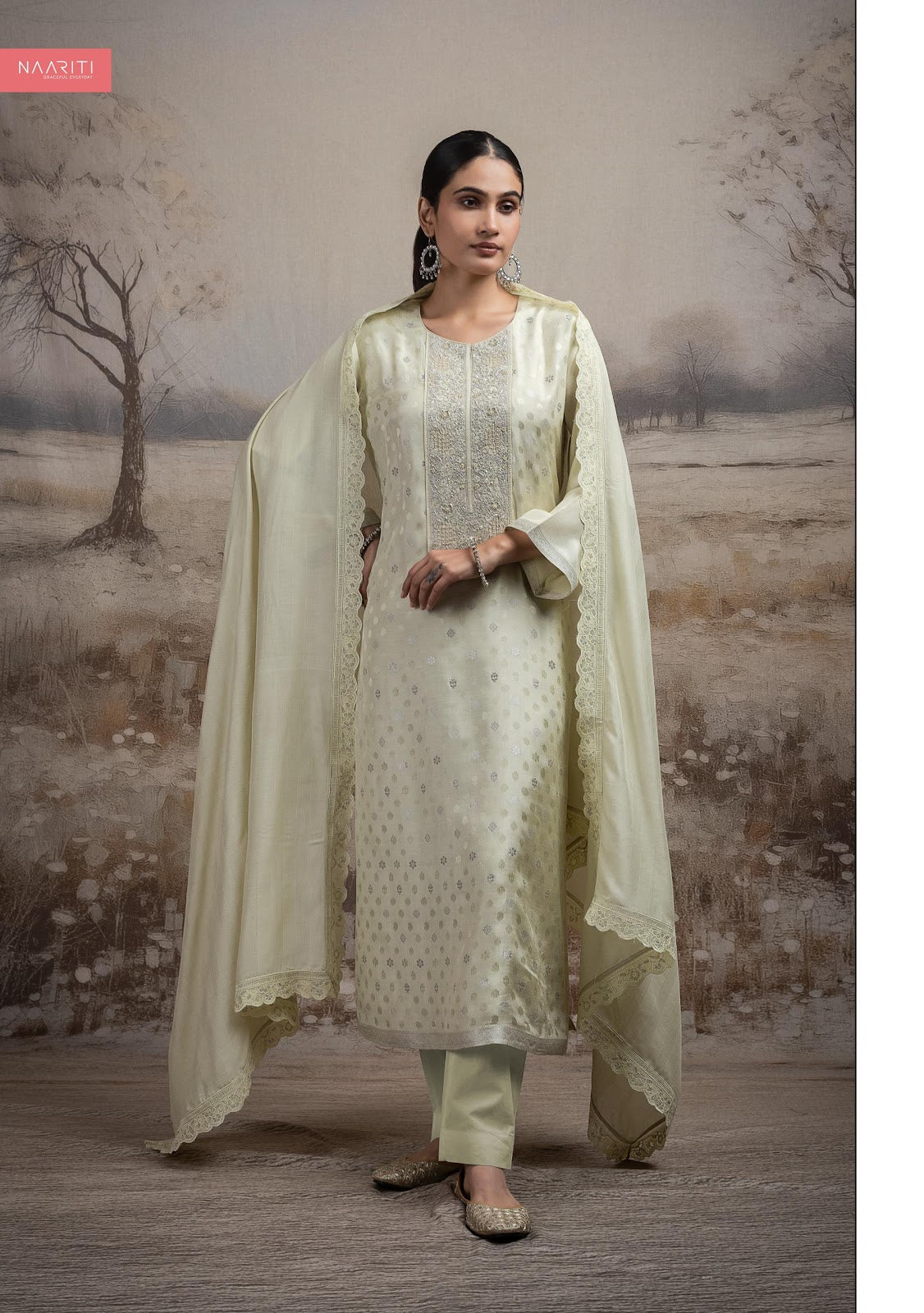 Abreen Naariti Muslin Jacquard Pant Style Suits Wholesale Price