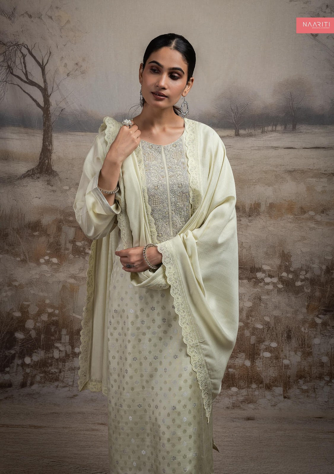 Abreen Naariti Muslin Jacquard Pant Style Suits Wholesale Price