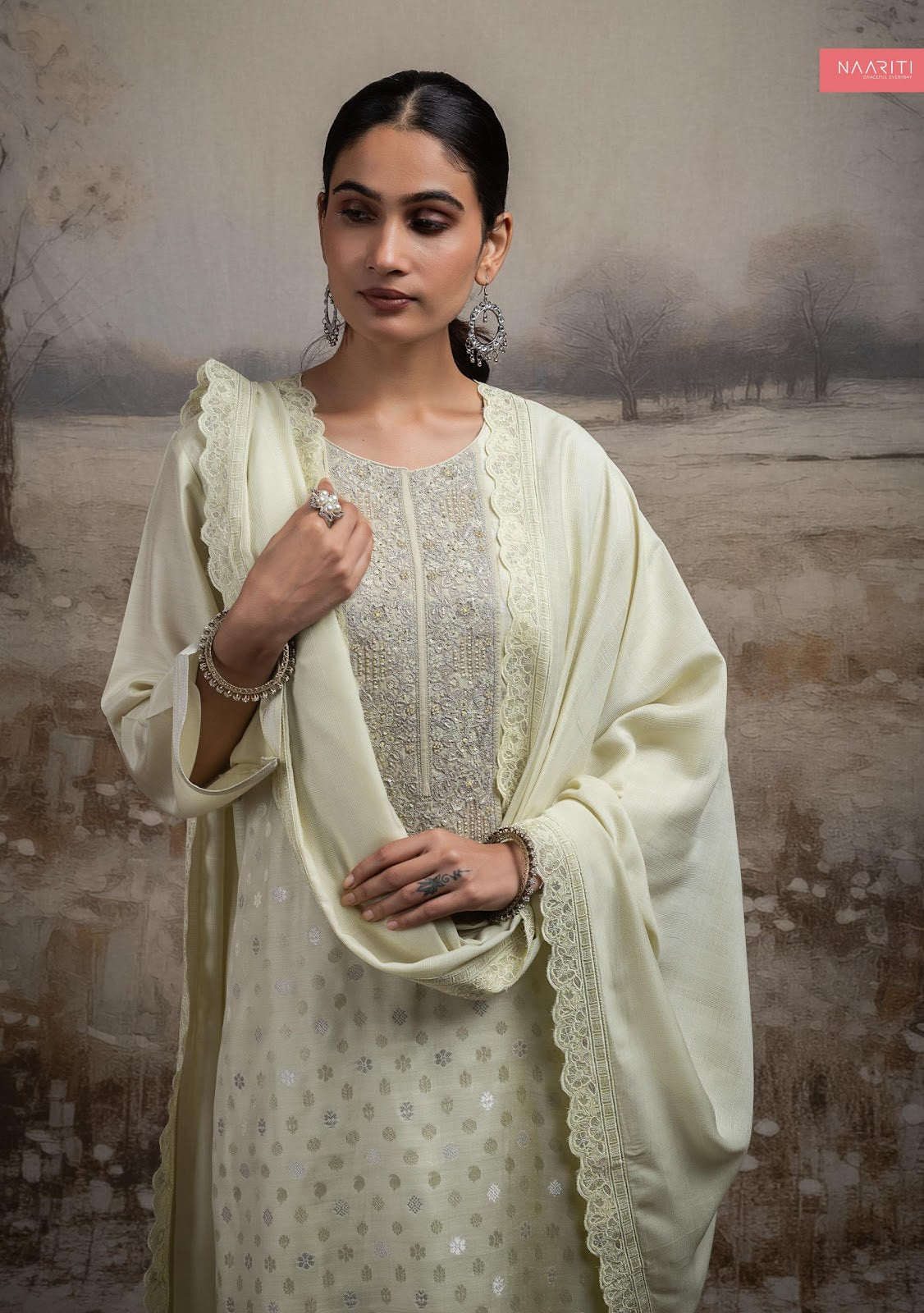 Abreen Naariti Muslin Jacquard Pant Style Suits Wholesale Price