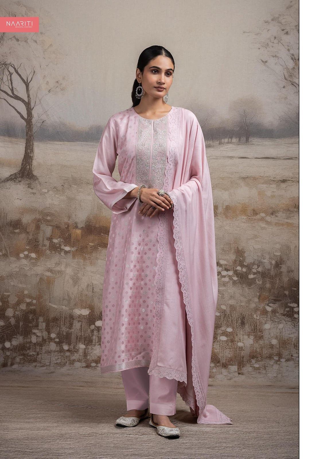 Abreen Naariti Muslin Jacquard Pant Style Suits Wholesale Price