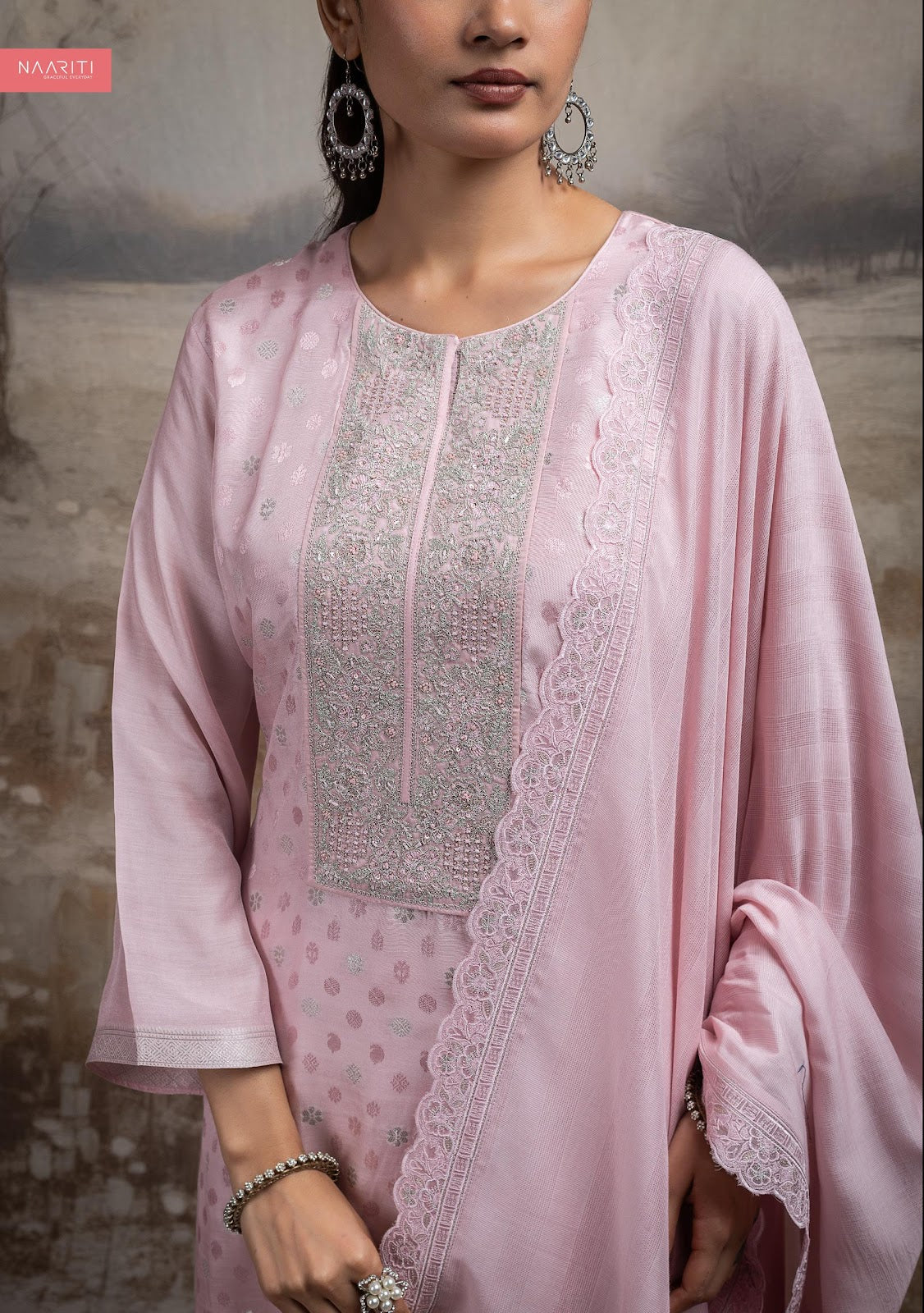 Abreen Naariti Muslin Jacquard Pant Style Suits Wholesale Price