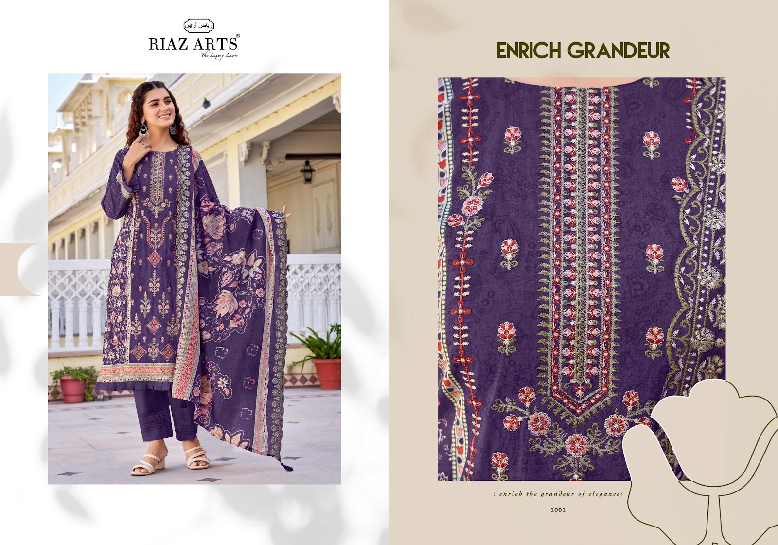 Abu Rehan Riaz Art Lawn Cotton Karachi Salwar Suits Manufacturer Gujarat