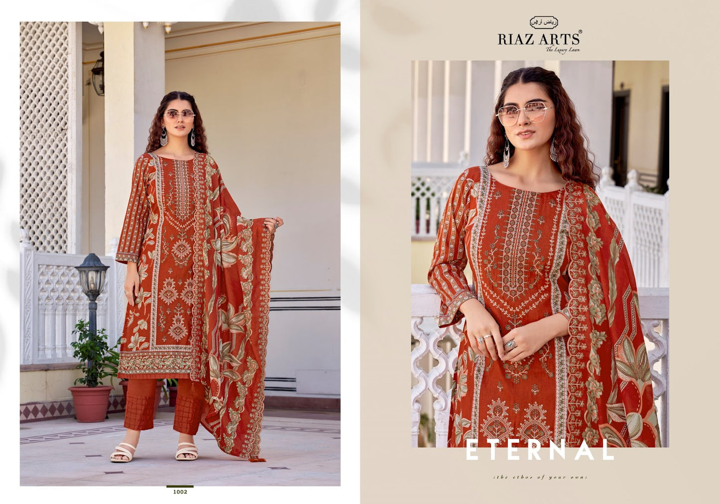 Abu Rehan Riaz Art Lawn Cotton Karachi Salwar Suits Manufacturer Gujarat