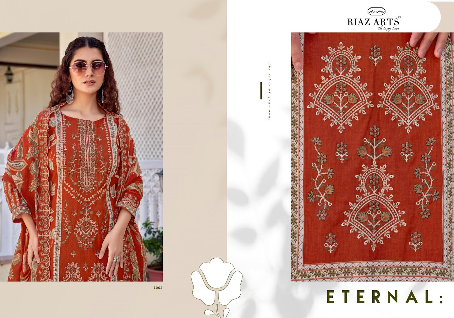 Abu Rehan Riaz Art Lawn Cotton Karachi Salwar Suits Manufacturer Gujarat
