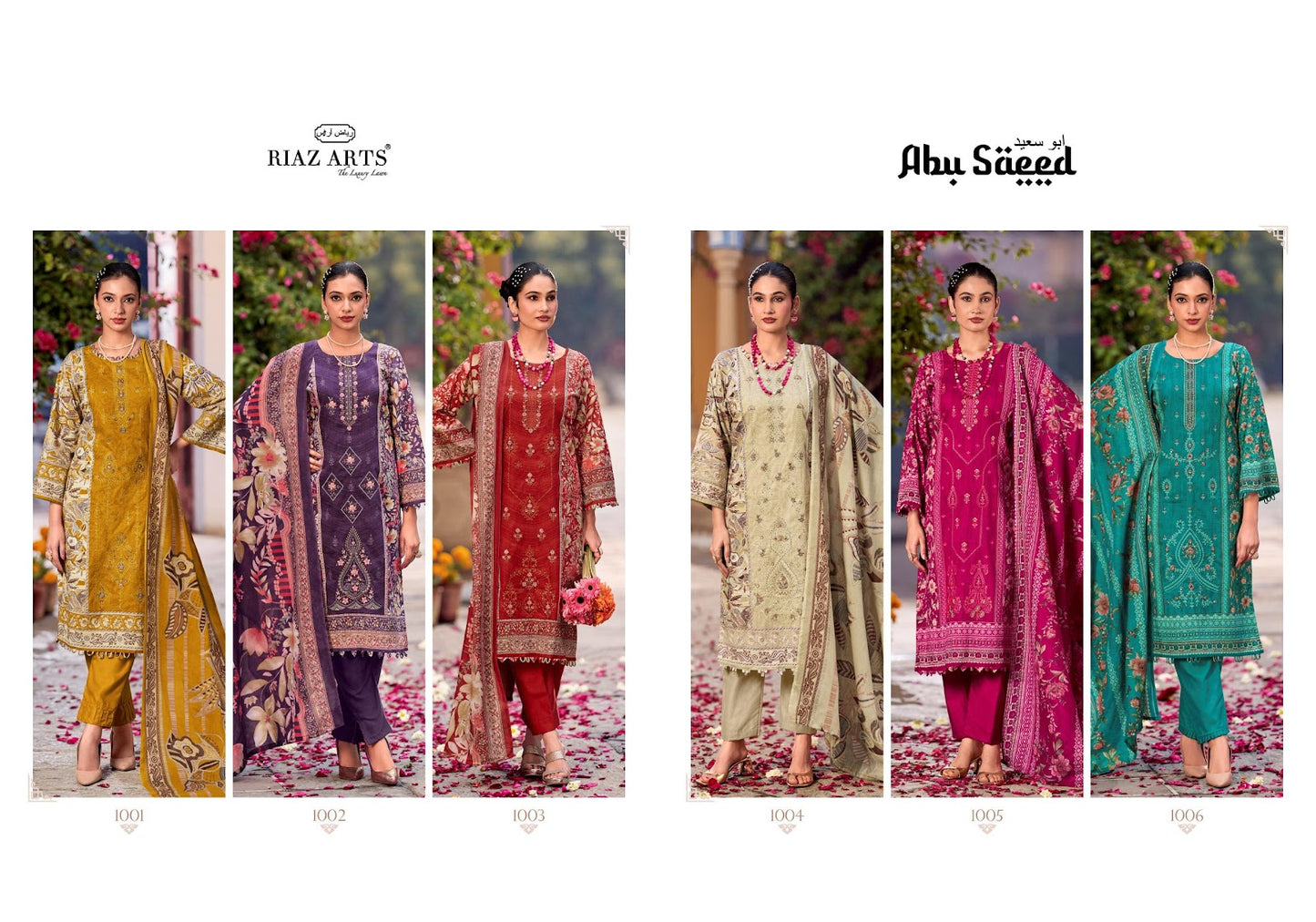 Abu Saeed Riaz Art Cotton Cambric Karachi Salwar Suits Supplier