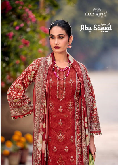 Abu Saeed Riaz Art Cotton Cambric Karachi Salwar Suits Supplier