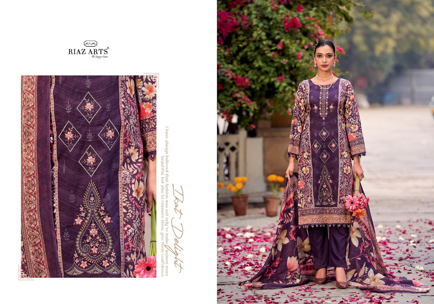 Abu Saeed Riaz Art Cotton Cambric Karachi Salwar Suits Supplier