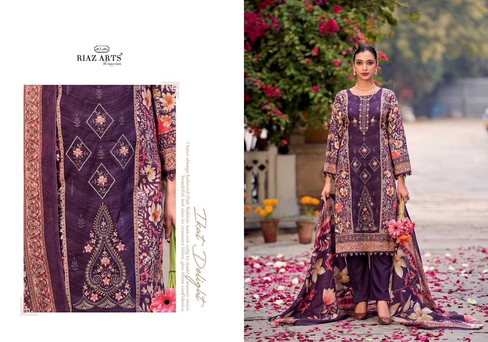 Abu Saeed Riaz Art Cotton Cambric Karachi Salwar Suits Supplier