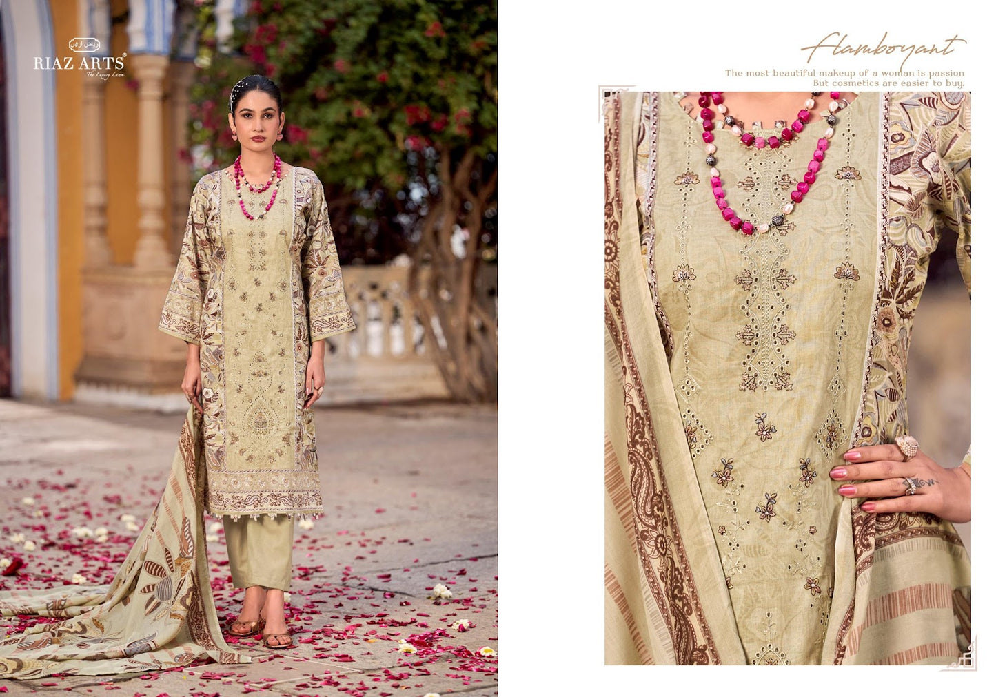 Abu Saeed Riaz Art Cotton Cambric Karachi Salwar Suits Supplier