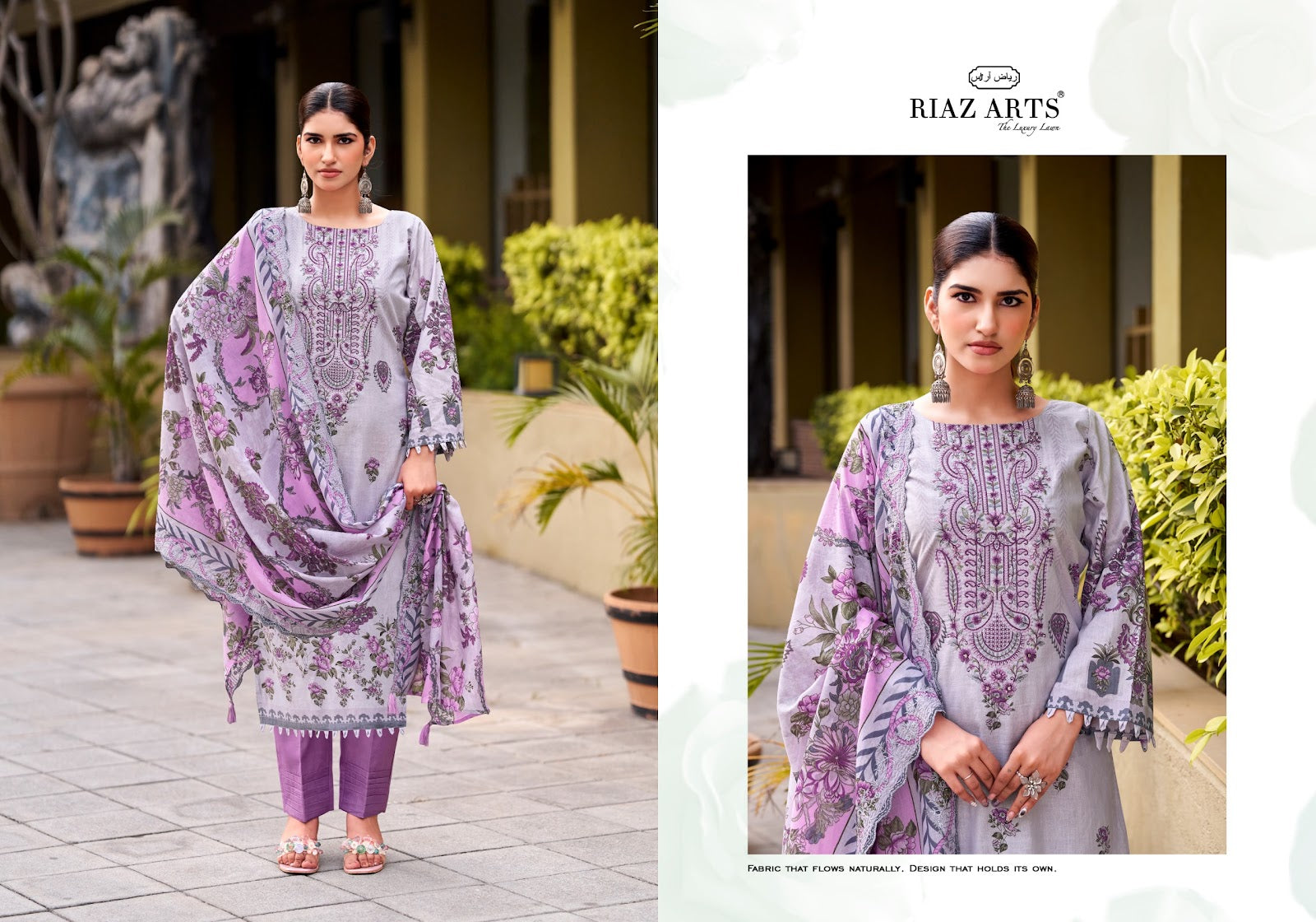 Abu Saeed Vol 2 Riaz Art Cotton Cambric Karachi Salwar Suits Supplier Ahmedabad