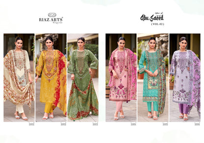 Abu Saeed Vol 2 Riaz Art Cotton Cambric Karachi Salwar Suits Supplier Ahmedabad