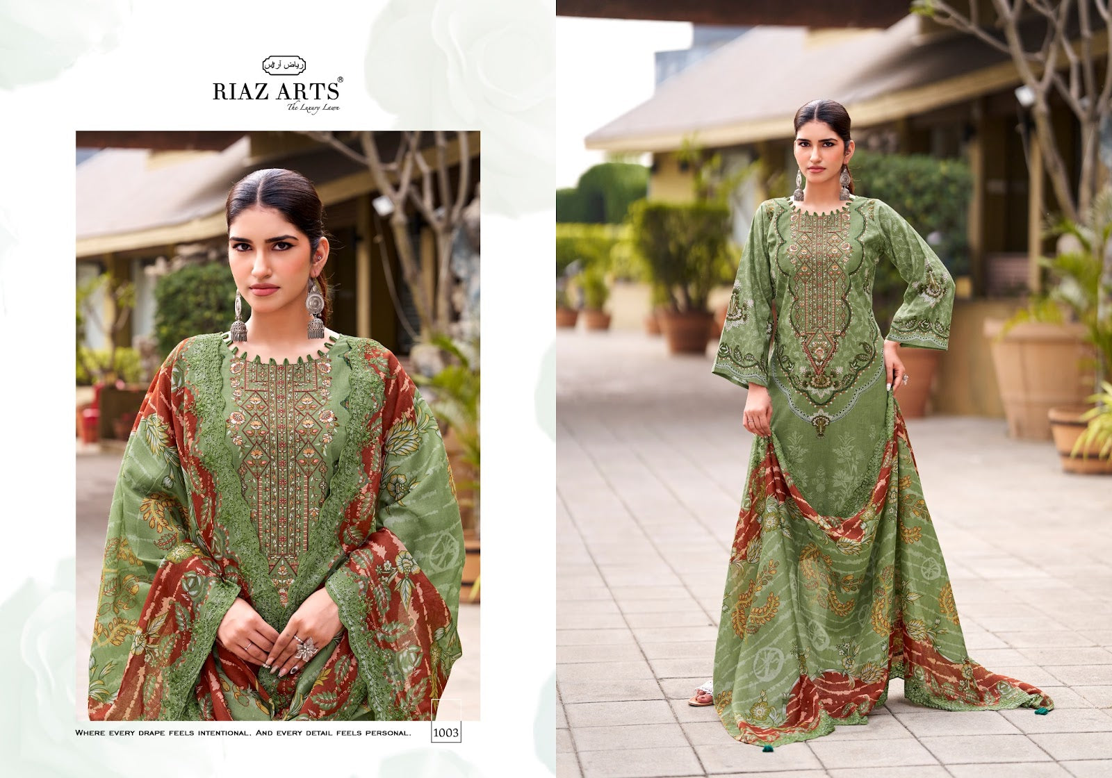 Abu Saeed Vol 2 Riaz Art Cotton Cambric Karachi Salwar Suits Supplier Ahmedabad