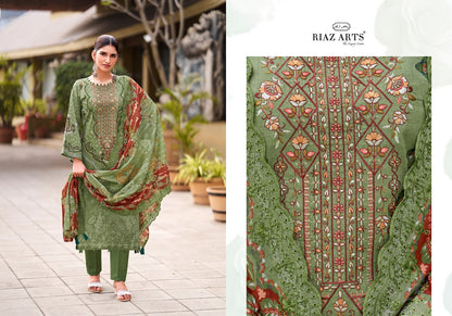 Abu Saeed Vol 2 Riaz Art Cotton Cambric Karachi Salwar Suits Supplier Ahmedabad