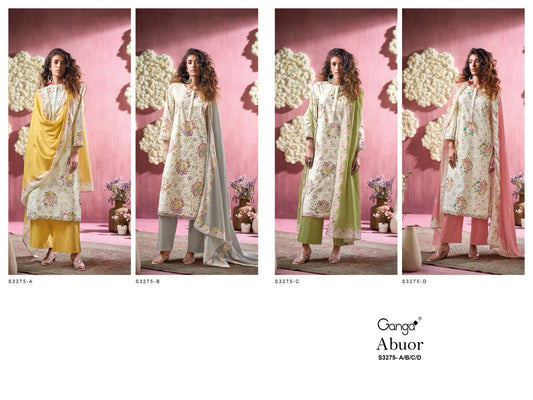 Abuor 3275 Ganga Premium Cotton Plazzo Style Suits Wholesale Price