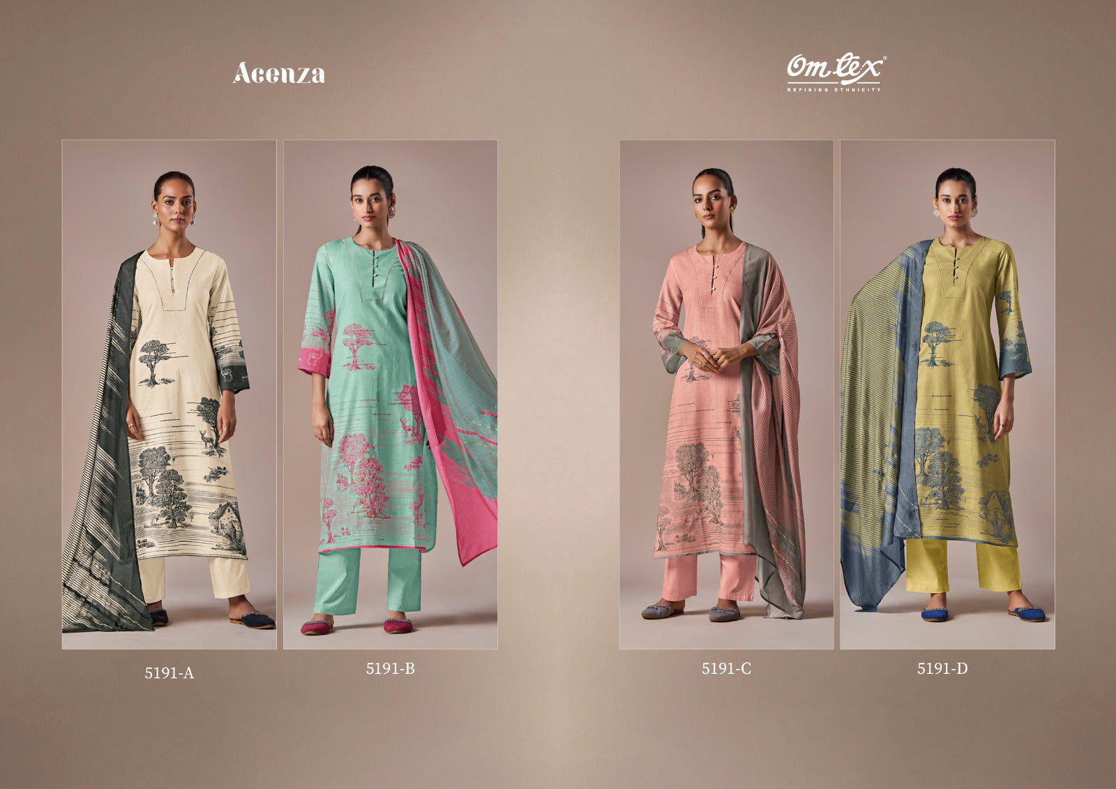 Acenza Omtex Linen Cotton Plazzo Style Suits