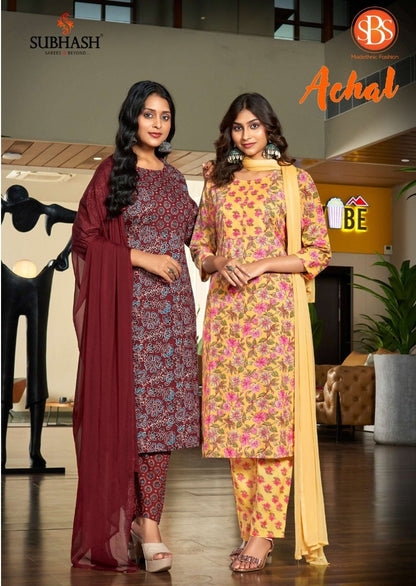 Achal Sbs Cotton Readymade Pant Style Suits Exporter Gujarat
