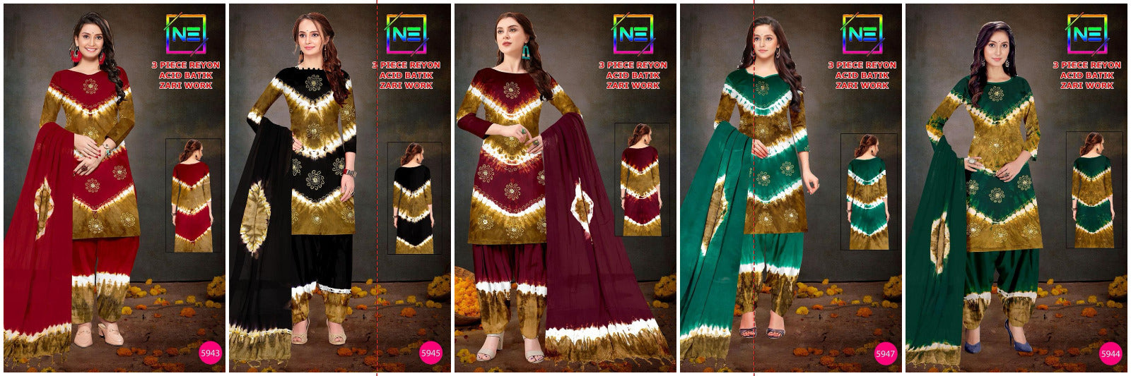 Acid Batik 0608 Ne Rayon Salwar Suits Exporter