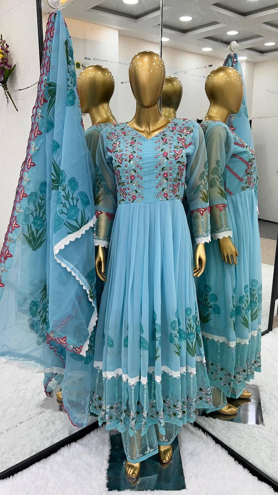 Ad 813 Aadhya Fox Georgette Readymade Anarkali Suits Wholesale