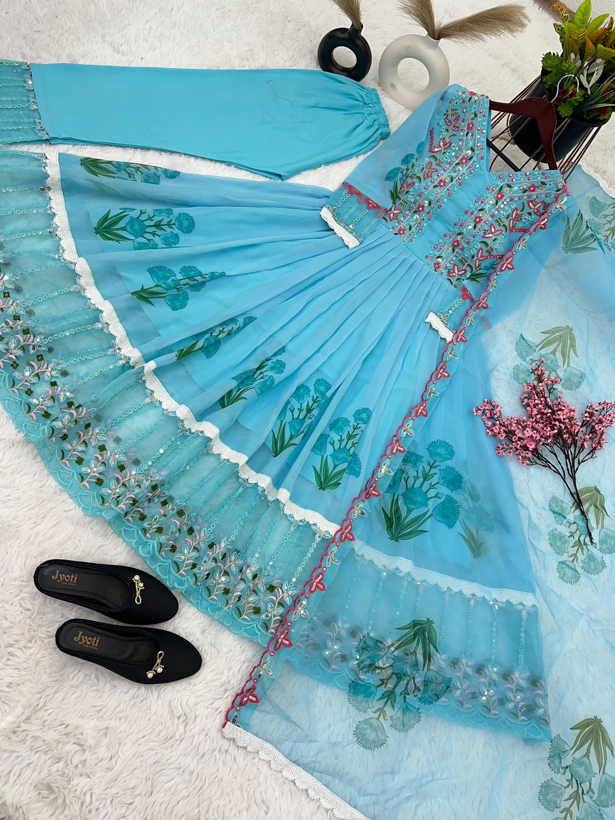 Ad 813 Aadhya Fox Georgette Readymade Anarkali Suits Wholesale