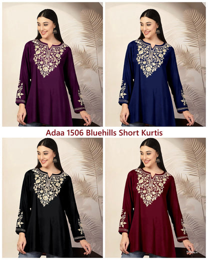 Adaa 1506 Bluehills Rayon Short Kurtis Wholesale