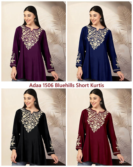 Adaa 1506 Bluehills Rayon Short Kurtis Wholesale