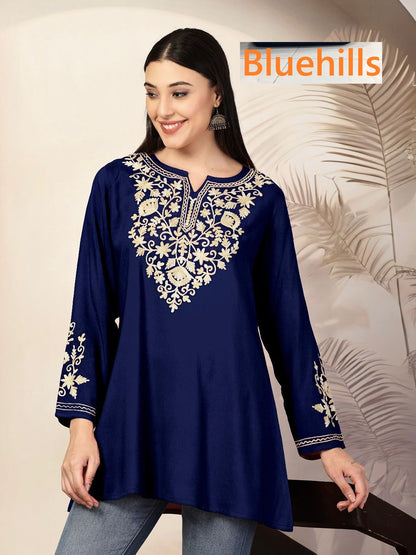 Adaa 1506 Bluehills Rayon Short Kurtis Wholesale