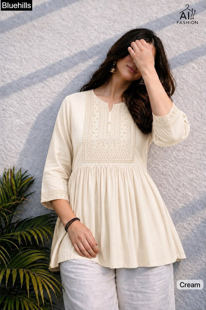 Adaa 2.0 Flair Bluehills Rayon Fancy Tops Supplier