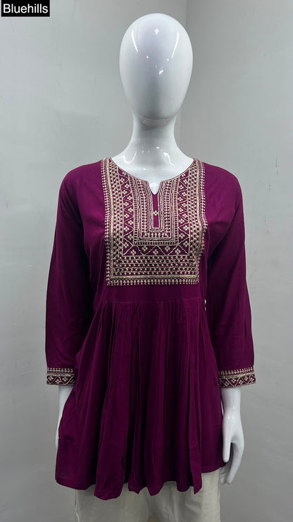 Adaa 2.0 Flair Bluehills Rayon Fancy Tops Supplier